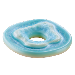 Blue Glazed Donut 3D Icon - Sweet Pastry Dessert