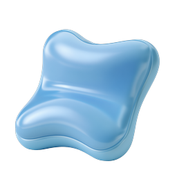 Blue Glossy 3D Blob Icon | Smooth Organic Shape