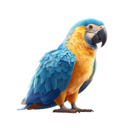 Blue and Gold Macaw Parrot Realistic Icon