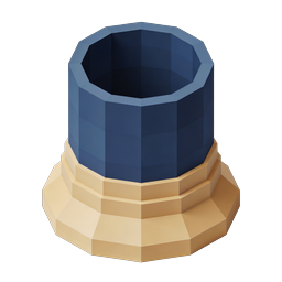Design icona 3D Low-Poly di vaso blu e oro