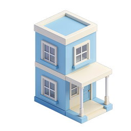 Isometrisches blaues Haus-Icon | Symbol für Immobilien