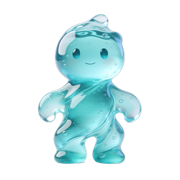 Icône de mascotte kawaii de personnage gelée bleue