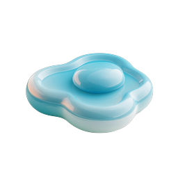 Blue Jelly Droplet Icon - Glossy 3D Liquid Blob