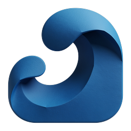 Blue 3D Letter A Icon - Modern Typography Design