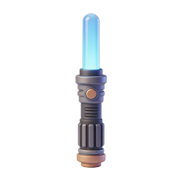 Blue Lightsaber 3D Icon - Sci-Fi Weapon Symbol