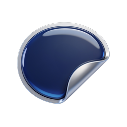 Blue Liquid Drop Icon with Chrome Shell | 3D Realistic