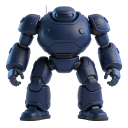 Blaues Mech-Roboter 3D-Icon | Sci-Fi Roboter-Charakter-Design