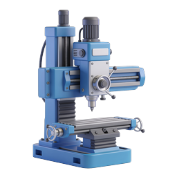 Blue Industrial Milling Machine 3D Icon - Manufacturing Tool