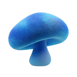 Blue Mushroom 3D Icon | Realistic Nature Graphic