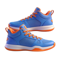 Blue Orange Basketball Sneaker 3D Icon