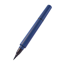 Blue Pen Brush 3D Icon | Writing Tool Design