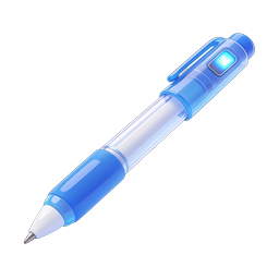 Modern Blue Pen Icon | 3D Writing Tool Graphic