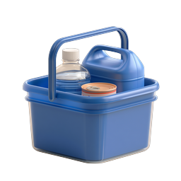 Blue Picnic Basket with Supplies | 3D Realistic Icon