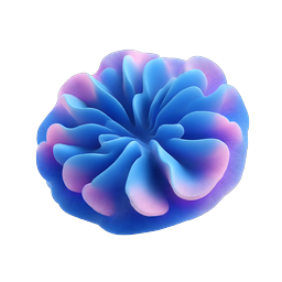 Blue Pink Organic Bloom 3D Abstract Icon
