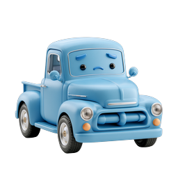 Icono de camioneta vintage azul linda estilo Pixar