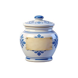 Blue Porcelain Jar Icon - 3D Ceramic Container