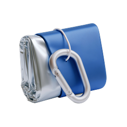 Blauer Beutel mit Karabinerhaken - Realistisches 3D-Icon