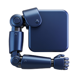 Blue 3D Robot Icon - AI & Technology