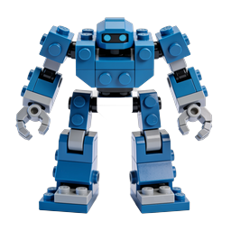 Blue Building Block Robot Toy Icon