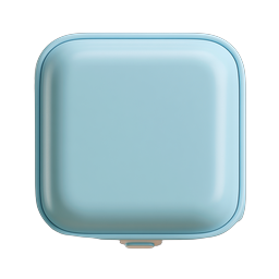 Blue Rounded Case 3D Icon - Glossy Modern Design