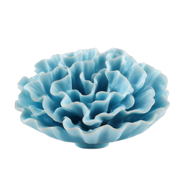 Blue Ruffled Bloom 3D Nature Icon | Organic Coral Design