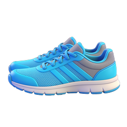 ไอคอนรองเท้าวิ่งสีฟ้า - รองเท้ากีฬาเรนเดอร์ 3D
