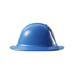 Blue Construction Safety Helmet Icon - 3D Realistic