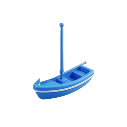 Blue Sailboat Icon - 3D Nautical Design for Apps