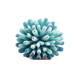 Blue Sea Anemone Realistic 3D Icon - Marine Life
