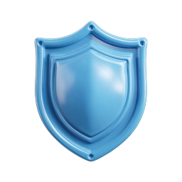 Blue Shield Icon - 3D Clay Style Protection Symbol