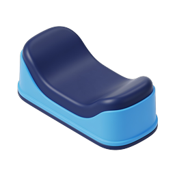 Blue Slide Sandal Shoe Icon - 3D Footwear Illustration