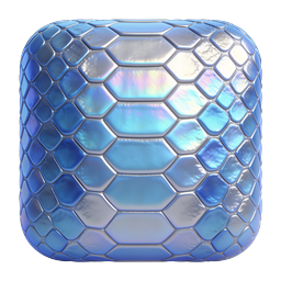 Blue Iridescent Snake Scales 3D App Icon Design
