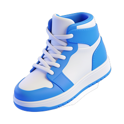Blue High-Top Sneaker Icon | 3D Athletic Footwear