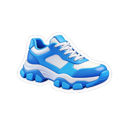 Blue 3D Sneaker Icon | Athletic Footwear Illustration