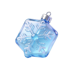Blue Glass Snowflake Christmas Ornament Icon