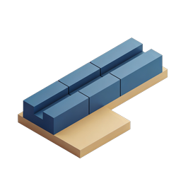 Blue Sofa Isometric 3D Icon for Interior Design
