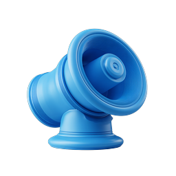 Blue 3D Speaker Icon - Audio & Music Symbol