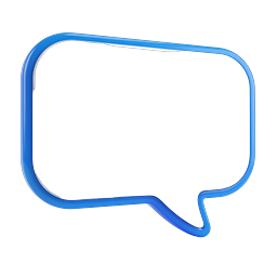 3D Blue Speech Bubble Icon for Chat & Messaging
