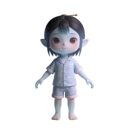 Blue Spirit Character Icon - Japanese Fantasy 3D Render