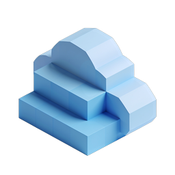 Blue Stairs 3D Isometric Icon - Growth & Progress