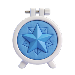 Blue Star Alarm Clock 3D Icon | Time Management Design