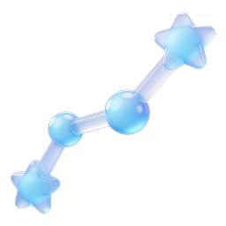 Blue Star Constellation 3D Icon - Celestial Design
