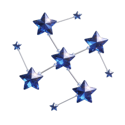 Blue Star Constellation 3D Icon - Crystal Celestial Design