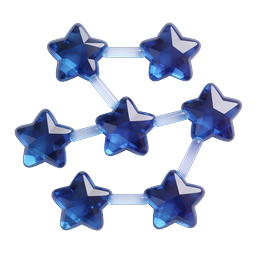 Blue Crystal Star Icon - Premium 3D Glass Design