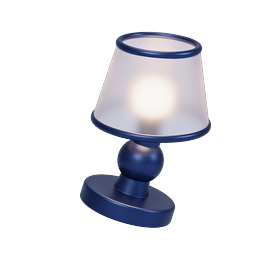 Classic Blue Table Lamp Icon | 3D Home Decor