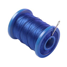 Blue Thread Spool with Needle Icon - Realistic 3D