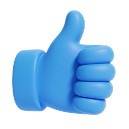 Blue 3D Thumbs Up Icon - Approval & Like Symbol