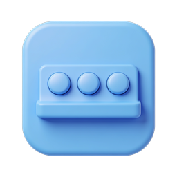 Blue 3D Toaster Icon - Modern Kitchen Appliance Design