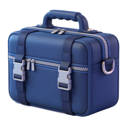 Blue Travel Suitcase 3D Icon - Premium Luggage Design