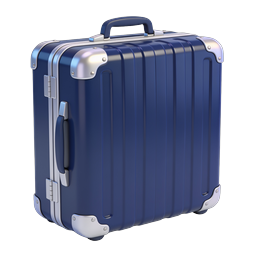 Blue Travel Suitcase Icon - 3D Realistic Luggage